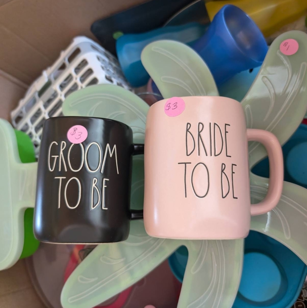 Rae Dunn Bride and groom to be coffee mugs